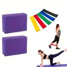 Bloco Yoga Pilates Fisioterapia Tijolo EVA 2UND+Kit 5 Faixa Elástica Mini Band