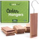 Blocos de cedro para armazenamento de roupas EcoKiwi, pacote com 20 penduradores