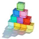 Blocos de construção Candywood Rainbow Acrylic Gem Cubes, 10 unidades