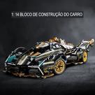 Blocos de Construção Carro V12 Preto, Brinquedo Criativo para Crianças e Colecionadores