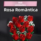 Blocos De Construção De Buquê De Flores De Rosa Romântica 968PC Presente De Dia Dos Namorados Para