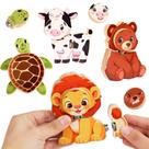 Blocos de construção de madeira HUZU Animal Snap Kids 3-8 anos Blocos de construção de madeira HUZU Animal Snap Kids 3-8 anos