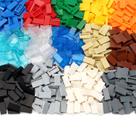 Blocos de construção Feleph 1 2 Tile 700 peças multicoloridas