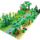 Blocos de construção Feleph Rainforest Jungle com 2 placas de base