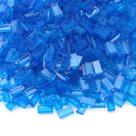 Blocos de Construção Feleph Transparent Dark Blue 1x2 Tile x700
