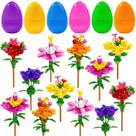 Blocos de construção: flor de páscoa DIYDEC com ovos de páscoa, 12 unidades
