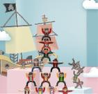 Blocos de construção Happy Pirates Balance Jenga Wood 12 peças Blocos de construção Happy Pirates Balance Jenga Wood 12 peças