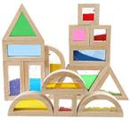 Blocos de construção Kvintes Large Wooden 16 peças para crianças pequenas Blocos de construção Kvintes Large Wooden 16 peças para crianças pequenas