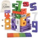 Blocos de construção Lasoba Wooden Number 1-10 para crianças de 3 anos
