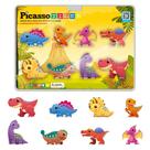 Blocos de construção Magnet Tiles PicassoTiles 8 figuras de dinossauro