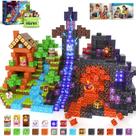 Blocos de construção magnéticos IGIVI Build Mine 3D Magworld Forest Lava Set 100 unidades