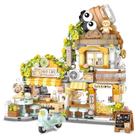 Blocos de construção Street View Coffee Shop MOC 1077 unidades para crianças de 6 a 12 anos