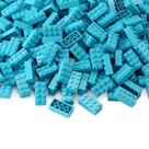Blocos de construção Toy Feleph 2x4 Bricks Medium Azure 320 unidades