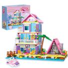 Blocos de construção Toy MindBox Girl Beach House com luz 791 unidades