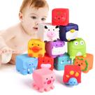 Blocos de empilhamento macios, BRINQUEDOS DIVERTIDOS para bebês, 12 peças