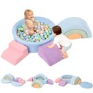 Blocos de espuma para escalada cossy 97 x 97 cm com piscina de bolinhas redonda, 8 peças