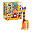 Blocos de Montar 80 Peças Educativo Criativo Infantil Dismat