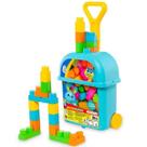 Blocos de Montar Baby Land Carrinho de Puxar 20 Blocos Azul