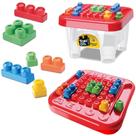 Blocos de montar bloc tchuco blocks colors com 44 pecas na mesa 30x18,5cm - SAMBA TOYS