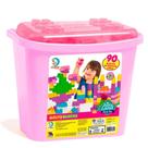 Blocos de Montar Box Baby Land Block Rosa 90 Peças - Cardoso
