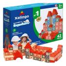 Blocos De Montar Brinquedo Educativo Brincando Engenheiro De Madeira Com 42 Peças Xalingo