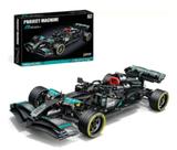 Blocos de montar carro de formula 1 w14 standard 1119 peças e kit de motorização e controle remoto