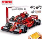 Blocos de montar formula 1 technol model mork mod f1.sf90 c/1200 peças + motorização e controle rem.