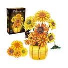 Blocos De Montar Girassol 1009 Peças, Modelo De Vaso De Buquê De Flores, Decoração Para Casa,