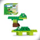 Blocos de Montar Jacaré Raptor Jurassic Safari Animal Life 16 Peças Blocz