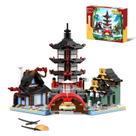 Blocos de Montar JUALDN Templo Japonês Ninja 692 Peças