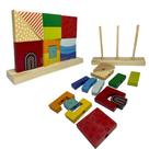 Blocos De Montar Madeira Infantil Educativo Encaixe Vertical