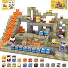 Blocos de Montar Magnéticos 84 Peças Brastoy Brinquedo Educativo Infantil Construção Tema Polícia e Resgate