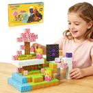Blocos de Montar Magnéticos 84 Peças Brastoy Brinquedo Educativo Infantil Construção Tema Princesa e Cavaleiro
