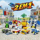 Blocos de Montar Robô Blocks 2 em 1 Transforma Kit com 4 + Fricção