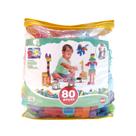 Blocos de Montar Sacola Construção Blocolândia 80 peças Dismat MK451