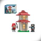 Blocos de Montar Torre Oriente Samurai Ninja Adventure World 52 Peças Blocz