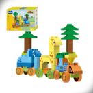 Blocos de Montar Trem Zoo Locomativa Trilhos City Friends 40 Peças Blocz