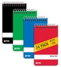 Blocos de notas em espiral Better Office Products, pacote com 24, 8 x 13 cm, 60 folhas