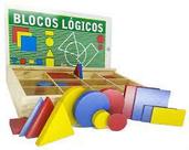 Blocos lógicos carimbrás em madeira - jogo educativo