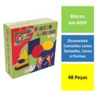 Blocos Lógicos Madeira MDF Escolar Infantil Pedagógico Cores