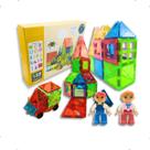 Blocos Magnéticos Construção Brinquedo Educativo 158 Peças