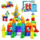 Blocos magnéticos Huaker Translucent 66 PCS para crianças de 3 anos ou mais