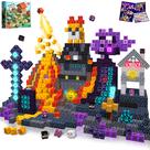 Blocos magnéticos Winchoice Magnet 170 unidades com Light Up 3D Castle