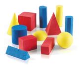 Blocos sólidos geométricos de espuma hand2mind 3D Shapes (conjunto de 12)