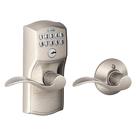 Bloqueio de teclado SCHLAGE FE575 CAM 619 ACC Camelot Satin Nickel