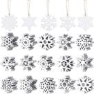 Blulu, 100 peças de ornamentos de flocos de neve de madeira, brancos, 8 cm Blulu, 100 peças de ornamentos de flocos de neve de madeira, brancos, 8 cm