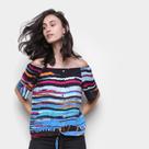 Blusa Água Viva Ombro A Ombro Multicolor Feminina