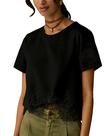 Blusa Aimiray de renda cortada de manga curta e gola redonda para mulheres Blusa Aimiray de renda cortada de manga curta e gola redonda para mulheres
