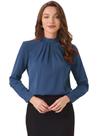 Blusa Allegra K 2026 com gola alta e manga comprida para mulheres