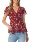 Blusa Allegra K Wrap para mulheres com estampa floral e decote em V Blusa Allegra K Wrap para mulheres com estampa floral e decote em V
